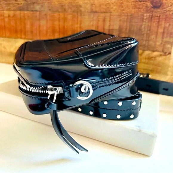 Rag & Bone Patent Leather Black Mini Flight Camera Crossbody Bag - Picture 10 of 14